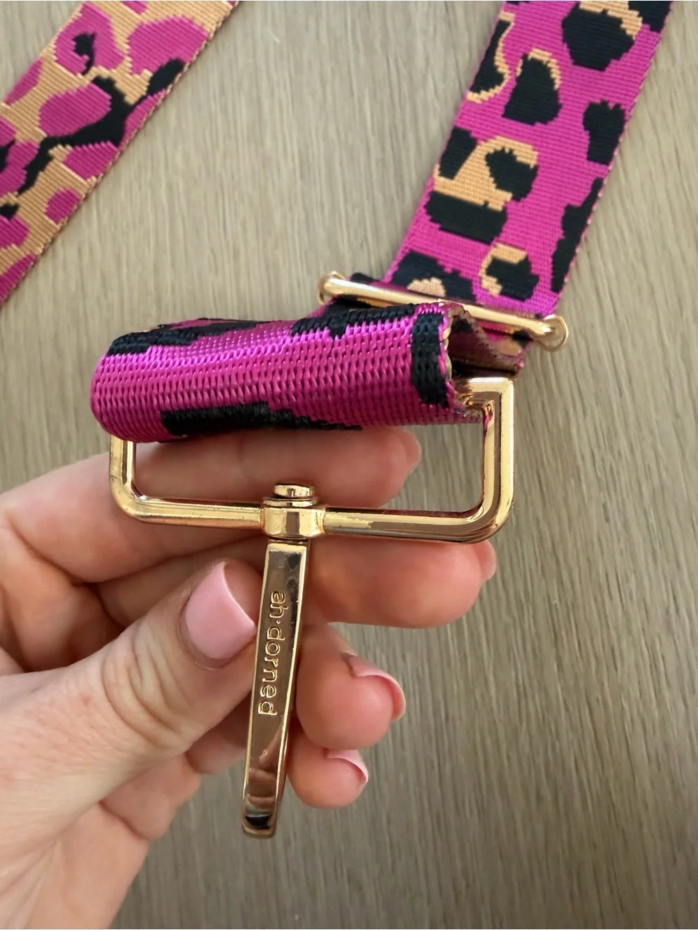 Ah Dorned Pink Leopard Crossbody Bag Strap